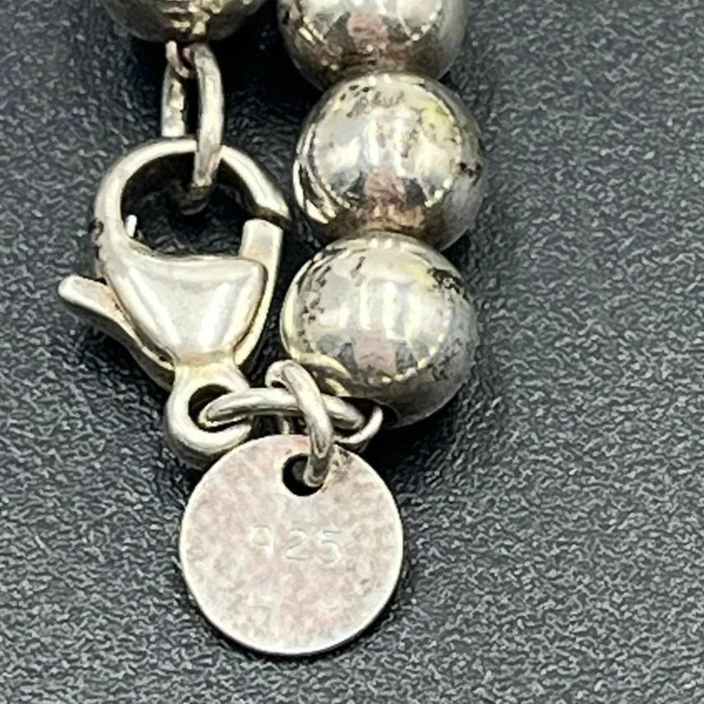 Tiffany & Co Authenticated Hardwear Sterling‎ Graduated Beaded Soldered Necklace